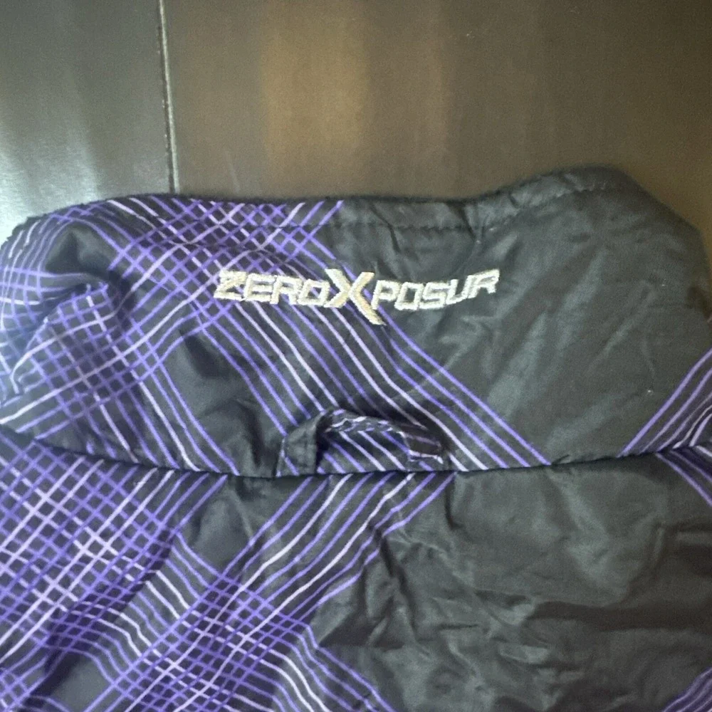 ZeroXPosur Womens M Purple Reversable Fleece Lining Jacket PVC Coating Polyester